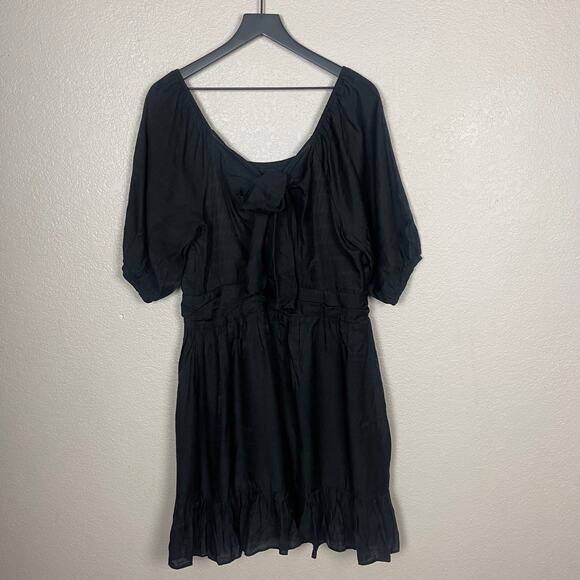 CITY CHIC Trendy Plus Size Black Mini Flirt Off Shoulder Dress Size 12 - Picture 8 of 13